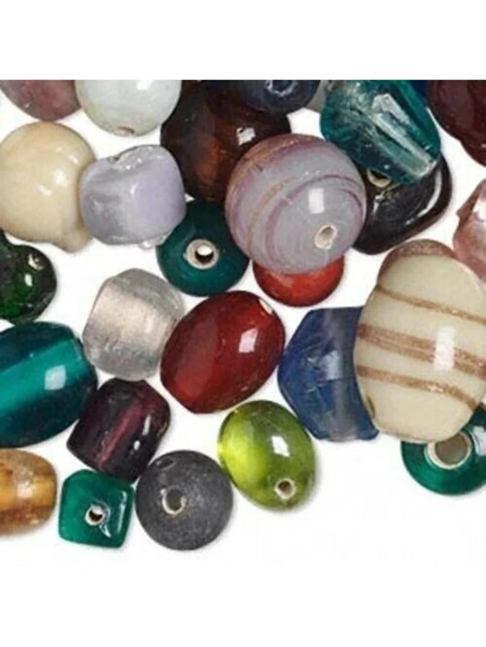 100g Lot Handcrafted India Lampwork Glass Beads Fancy Mixed Colors Shapes
